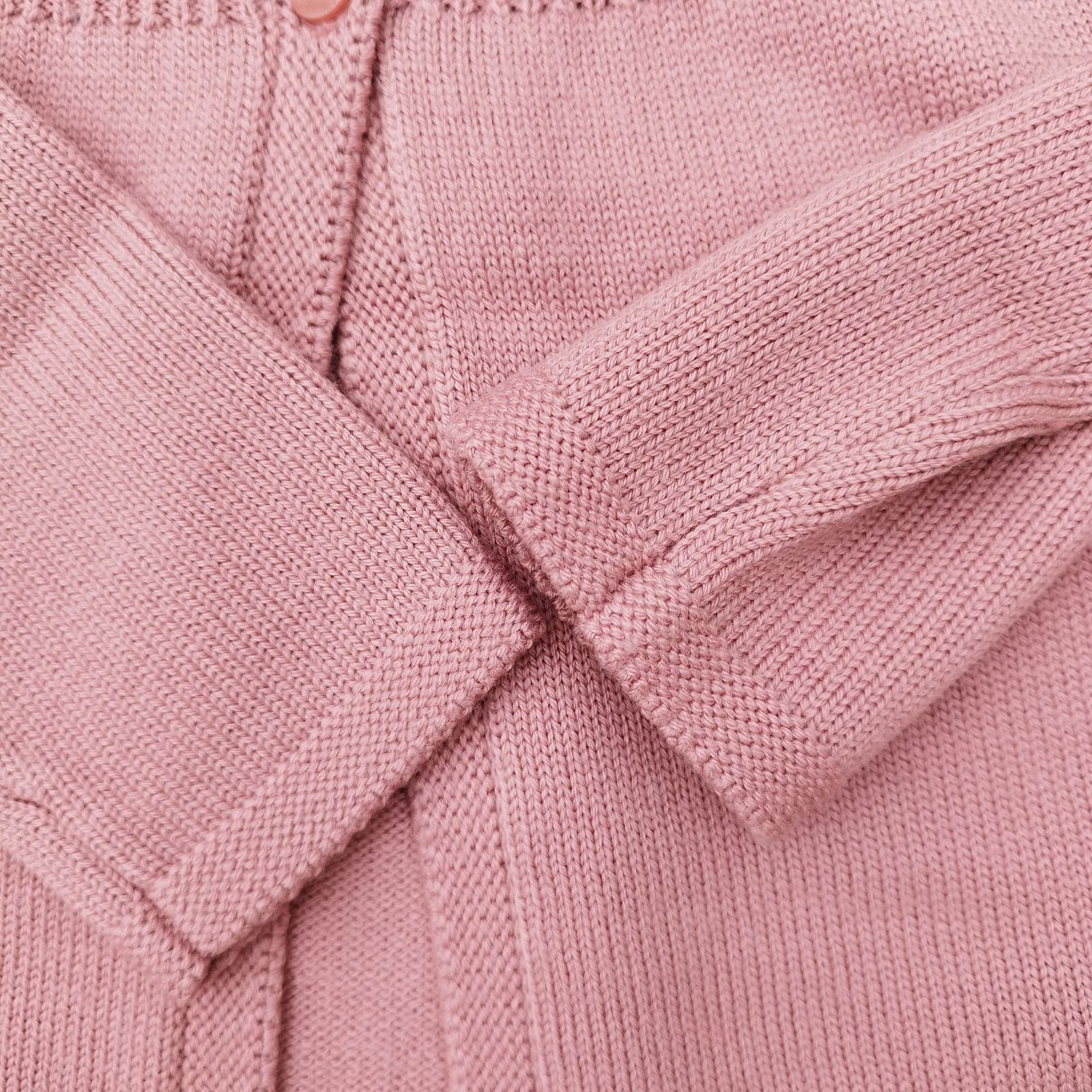Chaleco cárdigan de punto color rosa viejo – photo 5